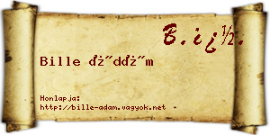 Bille Ádám névjegykártya